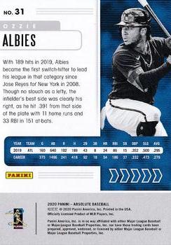 2020 Panini Absolute #31 Ozzie Albies Back