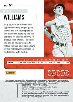 2020 Panini Absolute #51 Ted Williams Back