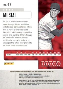2020 Panini Absolute #61 Stan Musial Back