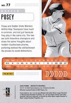 2020 Panini Absolute #77 Buster Posey Back