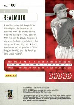 2020 Panini Absolute #100 J.T. Realmuto Back