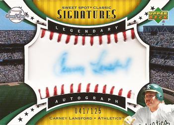 2007 Upper Deck Sweet Spot Classic - Signatures Red Stitch Blue Ink #SPS-CL Carney Lansford Front