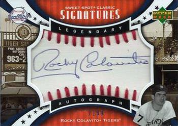 2007 Upper Deck Sweet Spot Classic - Signatures Sepia Blue Ink #SPS-RC Rocky Colavito Front