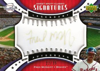2007 Upper Deck Sweet Spot Classic - Signatures Silver Stitch Black Ink #SPS-FM Fred McGriff Front