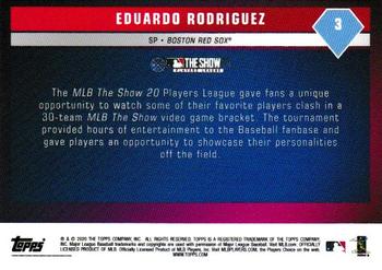 2020 Topps On-Demand Set 8: MLB The Show #3 Eduardo Rodriguez Back