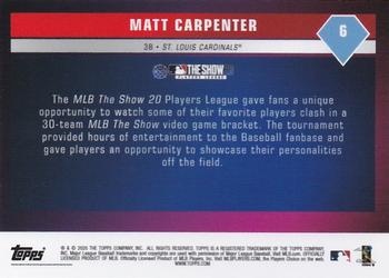 2020 Topps On-Demand Set 8: MLB The Show #6 Matt Carpenter Back
