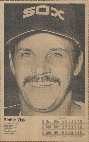 1977 Chicago Tribune Chicago White Sox Scrapbook #NNO Richie Zisk Front
