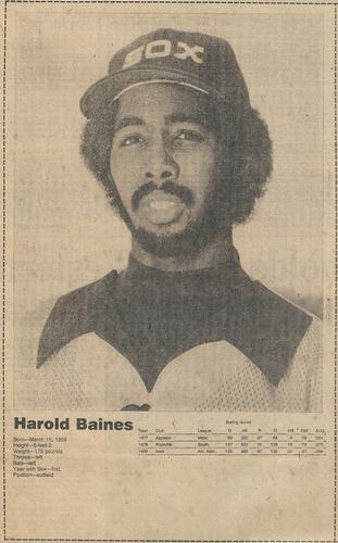 1980 Chicago Tribune Chicago White Sox Scrapbook #NNO Harold Baines Front