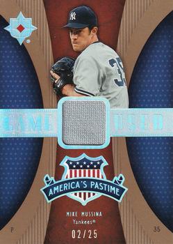 2007 Upper Deck Ultimate Collection - America's Pastime Memorabilia Gold #PM-MM Mike Mussina Front