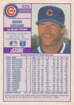 1989 Score - Promos #223 Goose Gossage Back