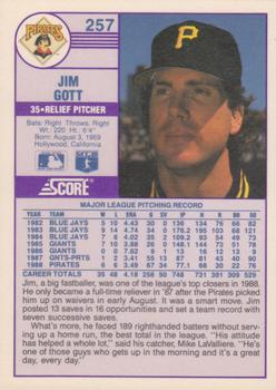 1989 Score - Promos #257 Jim Gott Back