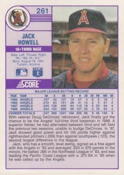 1989 Score - Promos #261 Jack Howell Back
