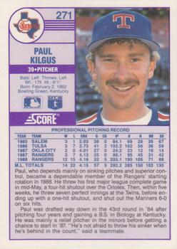 1989 Score - Promos #271 Paul Kilgus Back