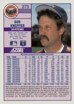 1989 Score - Promos #273 Bob Knepper Back