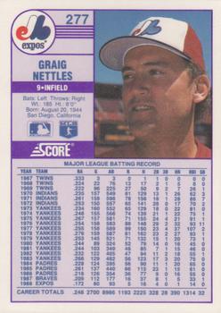 1989 Score - Promos #277 Graig Nettles Back
