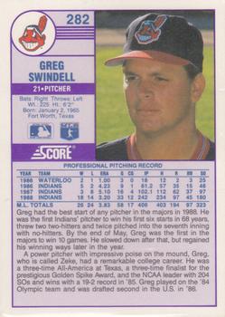 1989 Score - Promos #282 Greg Swindell Back