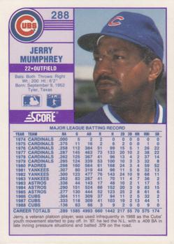 1989 Score - Promos #288 Jerry Mumphrey Back