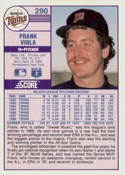 1989 Score - Promos #290 Frank Viola Back