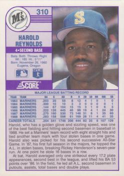 1989 Score - Promos #310 Harold Reynolds Back