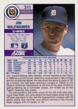 1989 Score - Promos #311 Jim Walewander Back