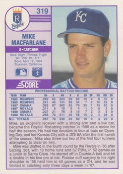 1989 Score - Promos #319 Mike Macfarlane Back