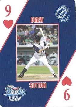 2007 Corpus Christi Hooks Playing Cards #9♥ Drew Sutton Front