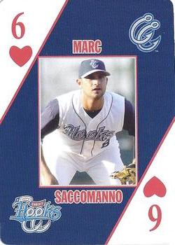 2007 Corpus Christi Hooks Playing Cards #6♥ Mark Saccomanno Front