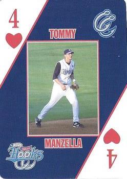 2007 Corpus Christi Hooks Playing Cards #4♥ Tommy Manzella Front