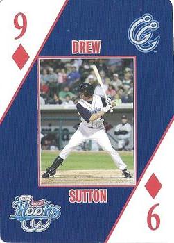 2007 Corpus Christi Hooks Playing Cards #9♦ Drew Sutton Front