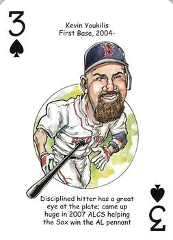 2007 Hero Decks Boston Red Sox World Champions Baseball Heroes Playing Cards #3♠ Kevin Youkilis Front