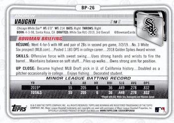 2020 Bowman - Prospects #BP-26 Andrew Vaughn Back