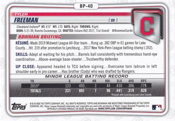 2020 Bowman - Prospects #BP-40 Tyler Freeman Back