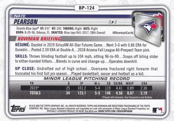 2020 Bowman - Prospects #BP-124 Nate Pearson Back
