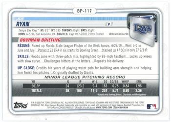 2020 Bowman - Prospects Purple #BP-117 Joe Ryan Back