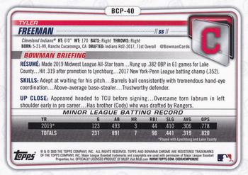 2020 Bowman - Chrome Prospects #BCP-40 Tyler Freeman Back