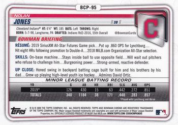 2020 Bowman - Chrome Prospects #BCP-95 Nolan Jones Back