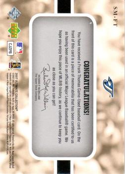 2007 Upper Deck Ultimate Collection - Ultimate Star Materials #SM-FT Frank Thomas Back