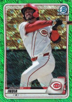 2020 Bowman - Chrome Prospects Green Shimmer Refractor #BCP-73 Jonathan India Front