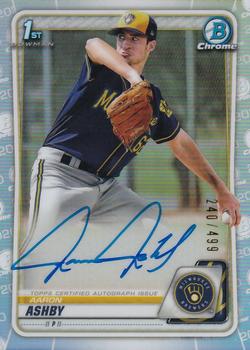 2020 Bowman - Chrome Prospect Autographs Refractor #CPA-AA Aaron Ashby Front