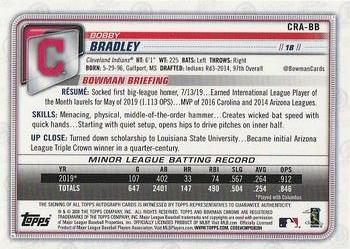 2020 Bowman - Chrome Rookie Autographs #CRA-BB Bobby Bradley Back