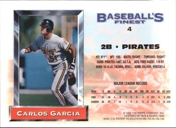 1993 Finest - Refractors #4 Carlos Garcia Back