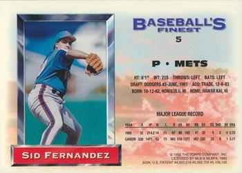 1993 Finest - Refractors #5 Sid Fernandez Back