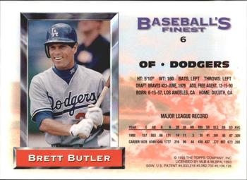 1993 Finest - Refractors #6 Brett Butler Back