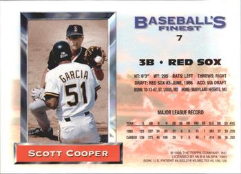 1993 Finest - Refractors #7 Scott Cooper Back