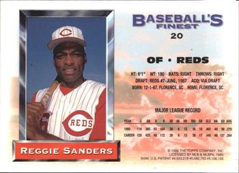 1993 Finest - Refractors #20 Reggie Sanders Back