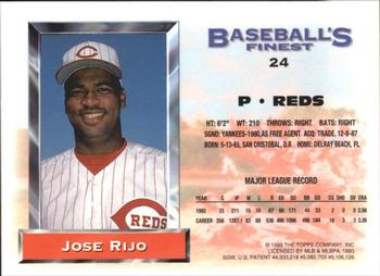 1993 Finest - Refractors #24 Jose Rijo Back