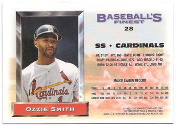1993 Finest - Refractors #28 Ozzie Smith Back