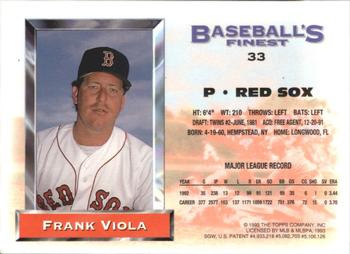 1993 Finest - Refractors #33 Frank Viola Back