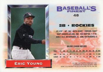 1993 Finest - Refractors #48 Eric Young Back