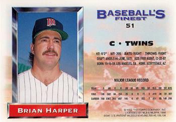 1993 Finest - Refractors #51 Brian Harper Back